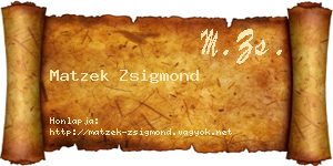Matzek Zsigmond névjegykártya